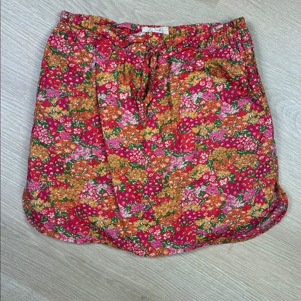 Peek Floral Skirt in Red Orange Green Pink 2XL/ 12